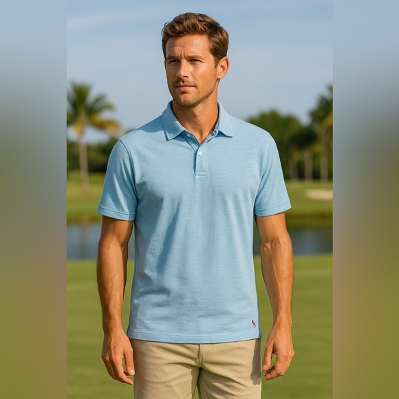 Margaritaville Other - NEW Margaritaville Light Blue Cotton Polo Shirt Men L Coastal Resort Casual Golf